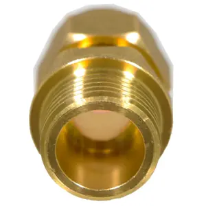 SPARES2GO Compression Connector 10mm x 3/8" BSP Male Straight Brass Pipe Coupler Adaptor Fitting