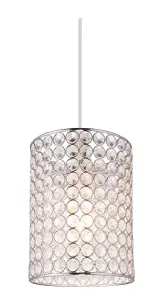 Clear Chrome effect Beaded Light shade (D)16cm