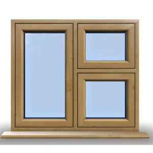 1095mm (W) x 895mm (H) Wooden Stormproof Window - 1 Opening Window (LEFT) - Top Opening Window (RIGHT) - Toughened Safety Glass