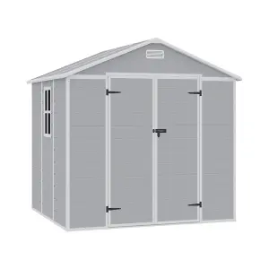 8x6ft Garden Durable Plastic Apex Roof Furniture Storage Tool Shed with lockable Door