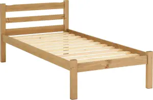 Panama 3ft Single Bed Frame in Natural Wax