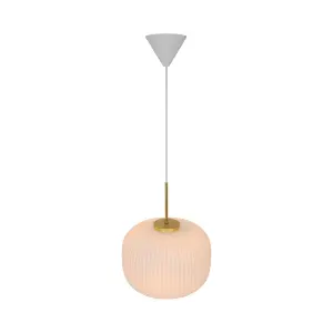 Nordlux Milford Dome Pendant Ceiling Light Opal white E27