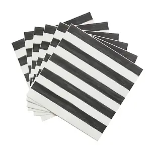 Quadrostyle Stripes Ink Black Wall Tile and Furniture Vinyl Stickers 15cm(L) 15cm(W) pack of 6