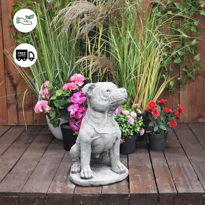 Large Staffordshire Bull Terrier Dog Garden statue