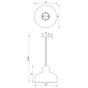 Milagro Harald Pendant Lamp 1XE27 A Stylish Hand Made 30CM Lamp In Matt White With Luxurious Gold Detail