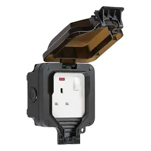 Knightsbridge Single Switched Outdoor Neon Socket IP66 1 Gang 13A 2 Pole  - OP7N