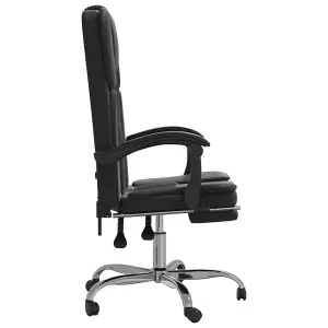 Berkfield Reclining Office Chair Black Faux Leather