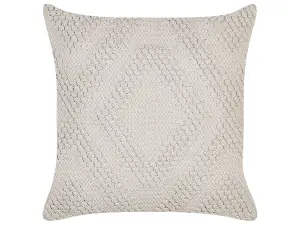 Throw Cushion CATALPA Cotton 45 x 45 cm Geometric White