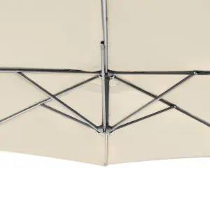 GardenKraft 14810 3m Beige Outdoor Cantilever Banana Garden Parasol