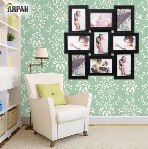 Arpan MDF Multi Aperture Picture Photo Frame, Holds 9 x 6 x 4 Photos, Best Gifting Frame, Family Frame (Black Frame)