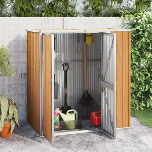 Berkfield Garden Tool Shed Brown 161x89x161 cm Galvanised Steel