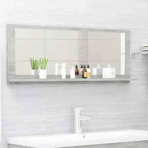 Dorlene Framed Wall Mounted Bathroom Mirror Concrete Grey / 90 cm