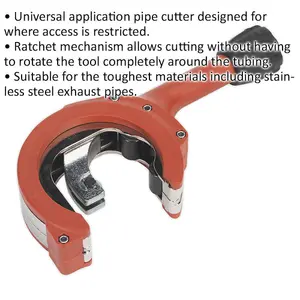 High-Performance Ratcheting Exhaust Pipe Cutter with 67mm Capacity