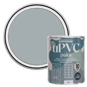 Rust-Oleum Mineral Grey Matt UPVC Paint 750ml