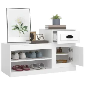 Berkfield Shoe Cabinet White 100x42x60 cm Engineered Wood