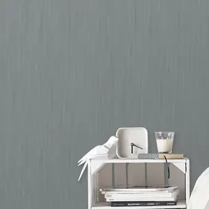 GoodHome Lery Dark grey Glitter effect Pleated Textured Wallpaper Sample