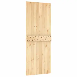 Berkfield Sliding Door with Hardware Set 80x210 cm Solid Wood Pine