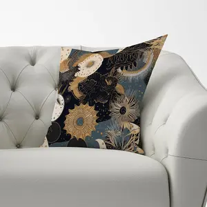 Abstract Blue Gold Moon Sun Cushions 60cm x 60cm