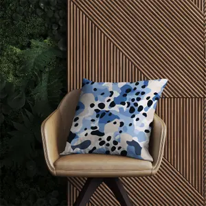 Blue Camouflage Pattern Outdoor Cushion 45cm x 45cm