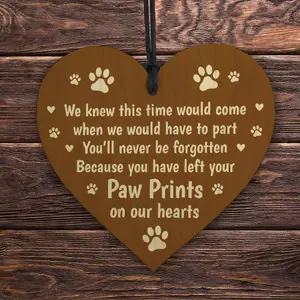 Red Ocean Wooden Dog Sign Pet Memorial Christmas Tree Decoration Wooden Bauble Dog Cat Gift Keepsake