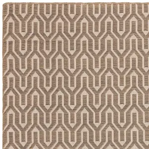 Global Cream Beige Lattice Cotton Jute Rug Rug 120x170cm for the