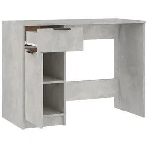 Berkfield Desk Concrete Grey 100x50x75 cm Engineered Wood