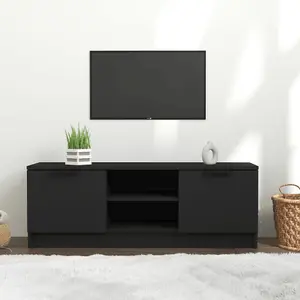 vidaXL TV Cabinet Black 102x35x36.5 cm Engineered Wood