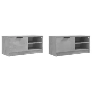 Berkfield TV Cabinets 2 pcs Concrete Grey 80x35x36.5 cm Engineered Wood