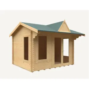 12ft x 10ft (3550mm x 2950mm) Horsforth "The Louisiana" 44mm Log Cabin With 3 Opening Windows