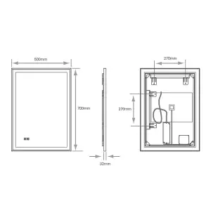 Luxury Rectangle Tunable LED Mirror with Matt Black Trim