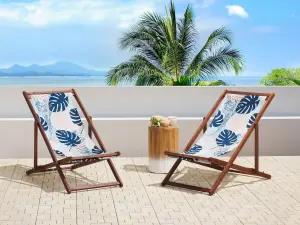 Sun Lounger Wood Dark Brown ANZIO