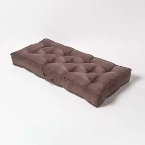 Homescapes Chocolate Faux Suede 2 Seater Booster Cushion