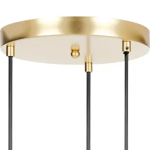 3 Light Metal LED Pendant Lamp Gold SHANNON