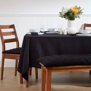 Homescapes Black Cotton Tablecloth 137 x 178 cm