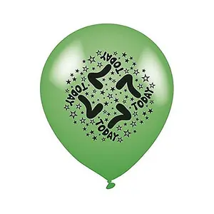 Latex Stars 7th Birthday Balloons (Pack of 6) Green/Black (One Size)