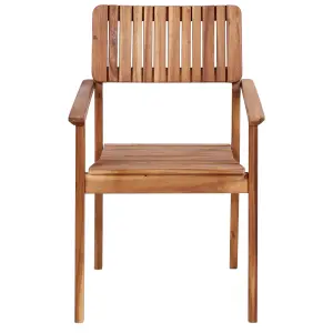 Set of 4 Garden Chairs AGELLO Acacia Wood Light Wood