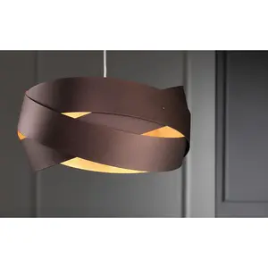 Luminosa Abbraccio Cylindrical Pendant Ceiling Light, Dark Brown