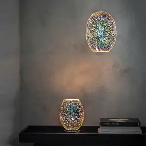 2 PACK Touch On/Off Table Lamp Holographic Glass Shade Unique Bedside Desk Light