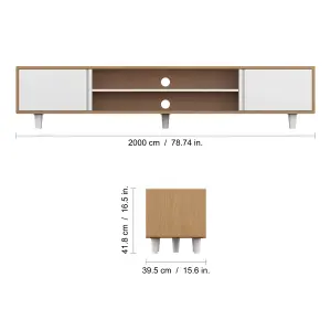 AVF Harbour Extra Wide 2m TV Stand Light Wood and White