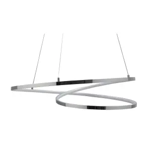 GoodHome Pegmati Chrome effect LED Pendant ceiling light, (Dia)580mm