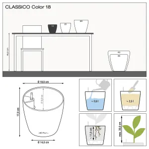 LECHUZA CLASSICO Color (Dia) 19cm Sand Brown Plastic Self-watering Planter