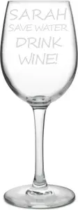 Wine Glasses - Personalised Wine Glass - Save Water Drink Wine 20.5cm (8")