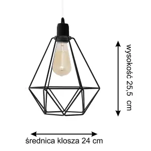 Luminosa Karo Wire Frame Pendant Ceiling Light Grey 24cm