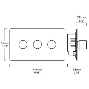 MAXWELL 3G Smooth Dimmer Switch - Antique Brass