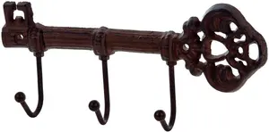 Rustic Wall Mounted Key Holder for Wall Vintage Key Rack with 3 Hooks