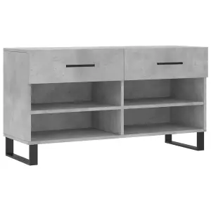 Berkfield Shoe Bench Concrete Grey 102x35x55 cm Engineered Wood