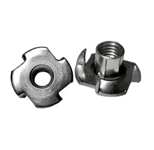 T Nuts Four Pronged Size: M4 x 8mm ( Pack of: 50 ) Tee Nuts Zinc Plated Steel Anchors Blind Nut Captive Inserts