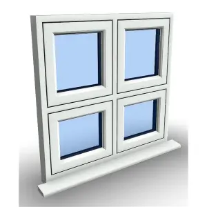 1145mm (W) x 995mm (H) PVCu Flush Casement Window - 1 Bottom Opening Window (Right) - White Internal & External