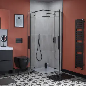 Aquadry Oria Matt Black Wall-mounted Shower arm