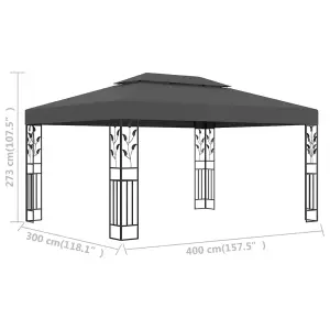 Berkfield Gazebo with Double Roof 3x4m Anthracite